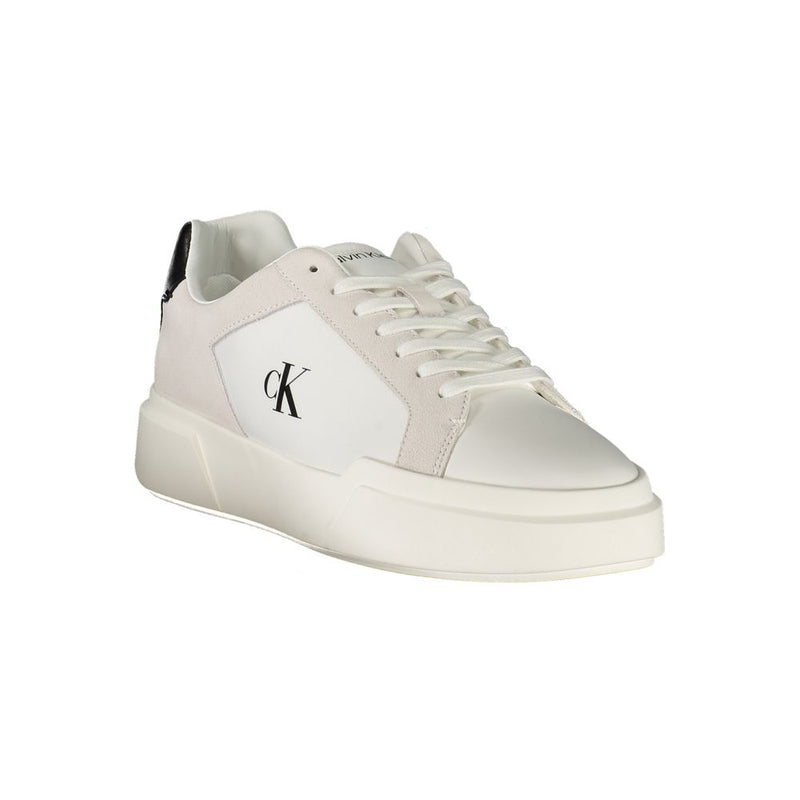 Calvin Klein White Leather Men Sneaker - Style and Comfort Combined