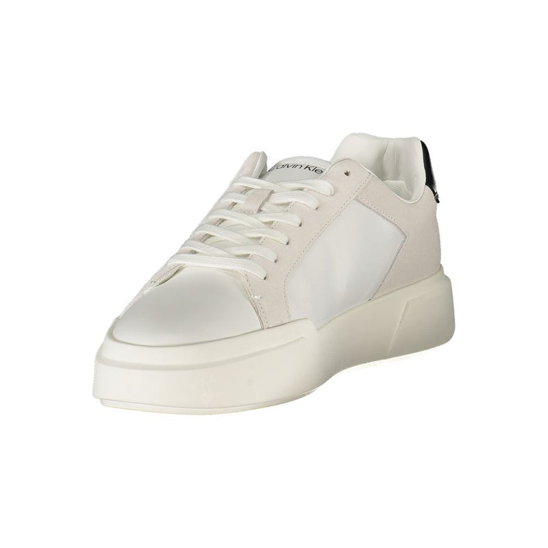 Calvin Klein White Leather Men Sneaker - Style and Comfort Combined