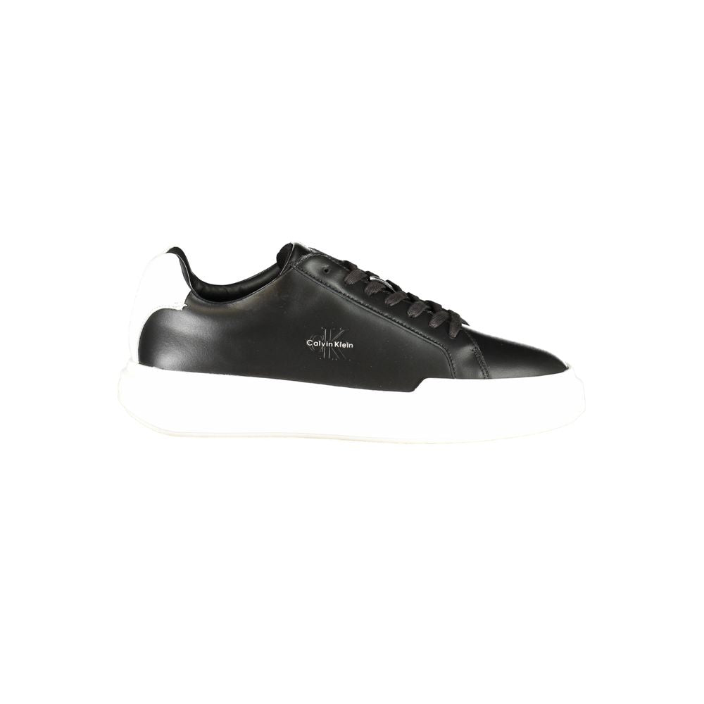 Calvin Klein Black Leather Men's Sneaker - Athletic Style and Comfort