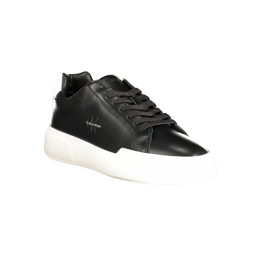 Calvin Klein Black Leather Men's Sneaker - Athletic Style and Comfort
