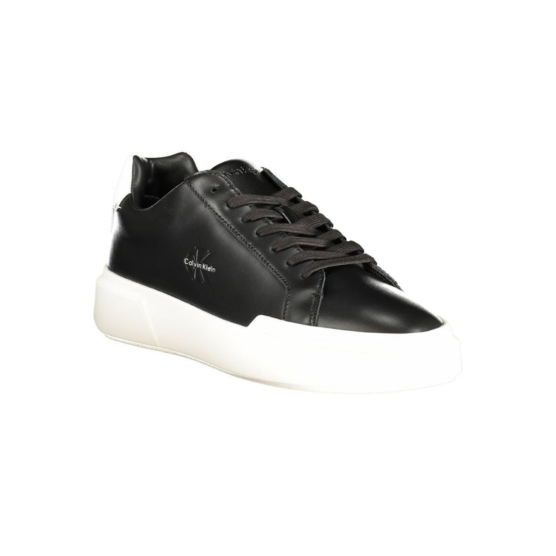 Calvin Klein Black Leather Men's Sneaker - Athletic Style and Comfort