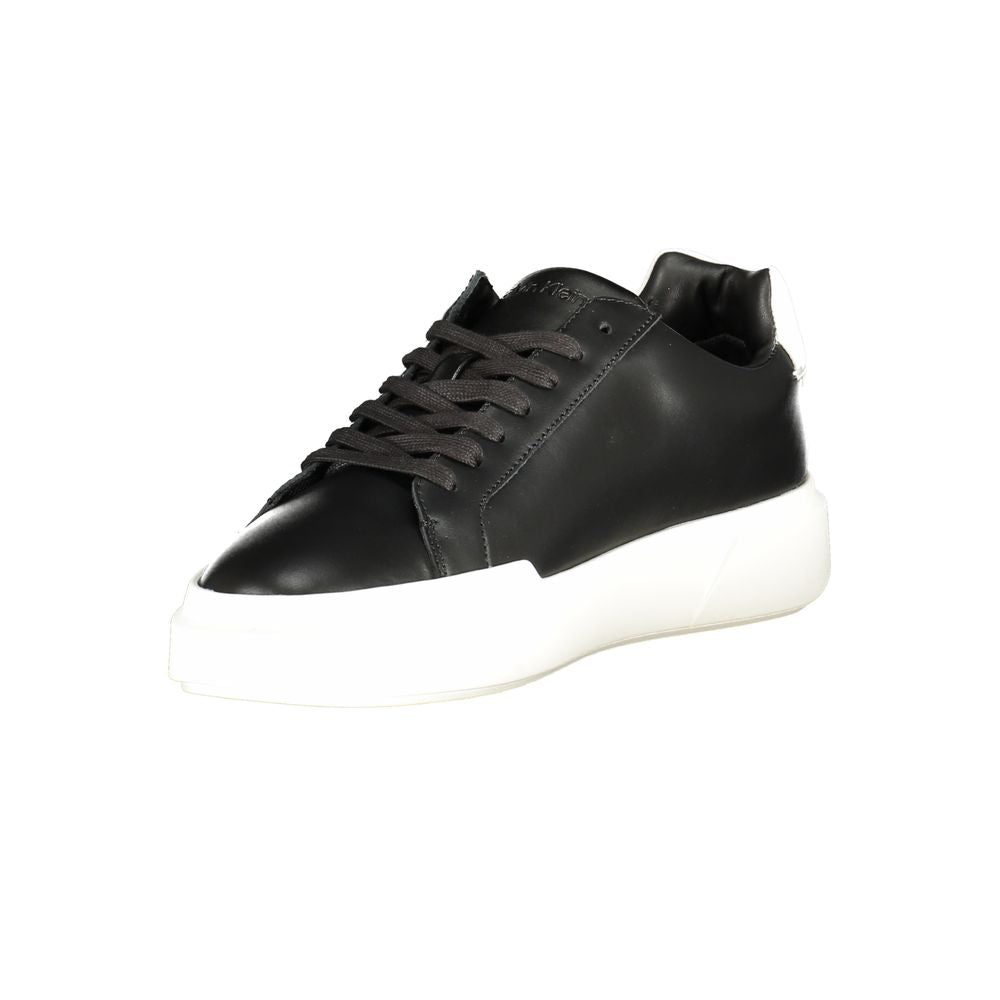 Calvin Klein Black Leather Men's Sneaker - Athletic Style and Comfort