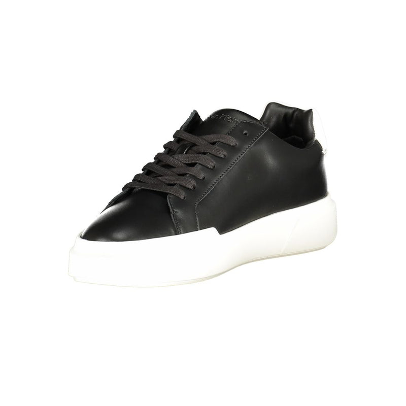 Calvin Klein Black Leather Men's Sneaker - Athletic Style and Comfort
