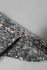 Dolce & Gabbana Silver Sequins Glitter High Heel Boots