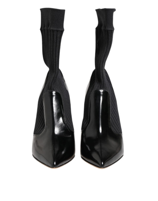 Dolce & Gabbana Black Stretch Stilettos Booties