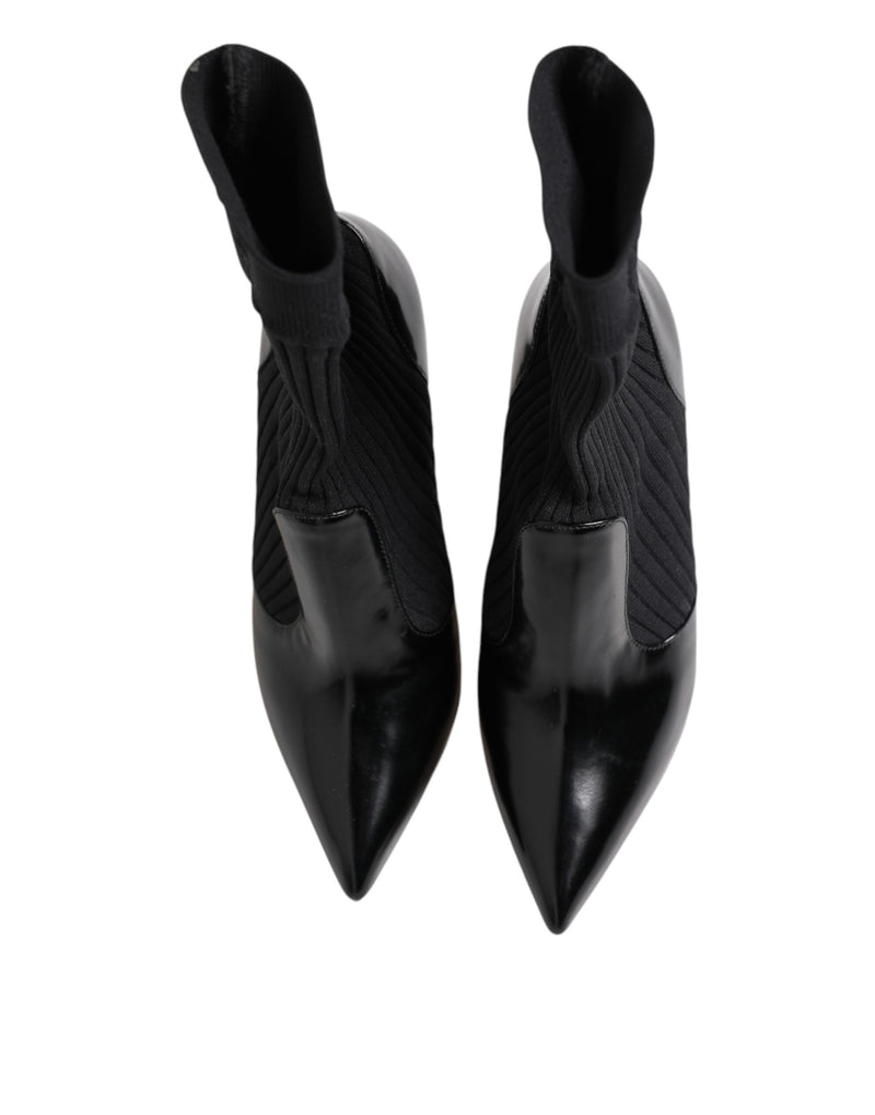 Dolce & Gabbana Black Stretch Stilettos Booties