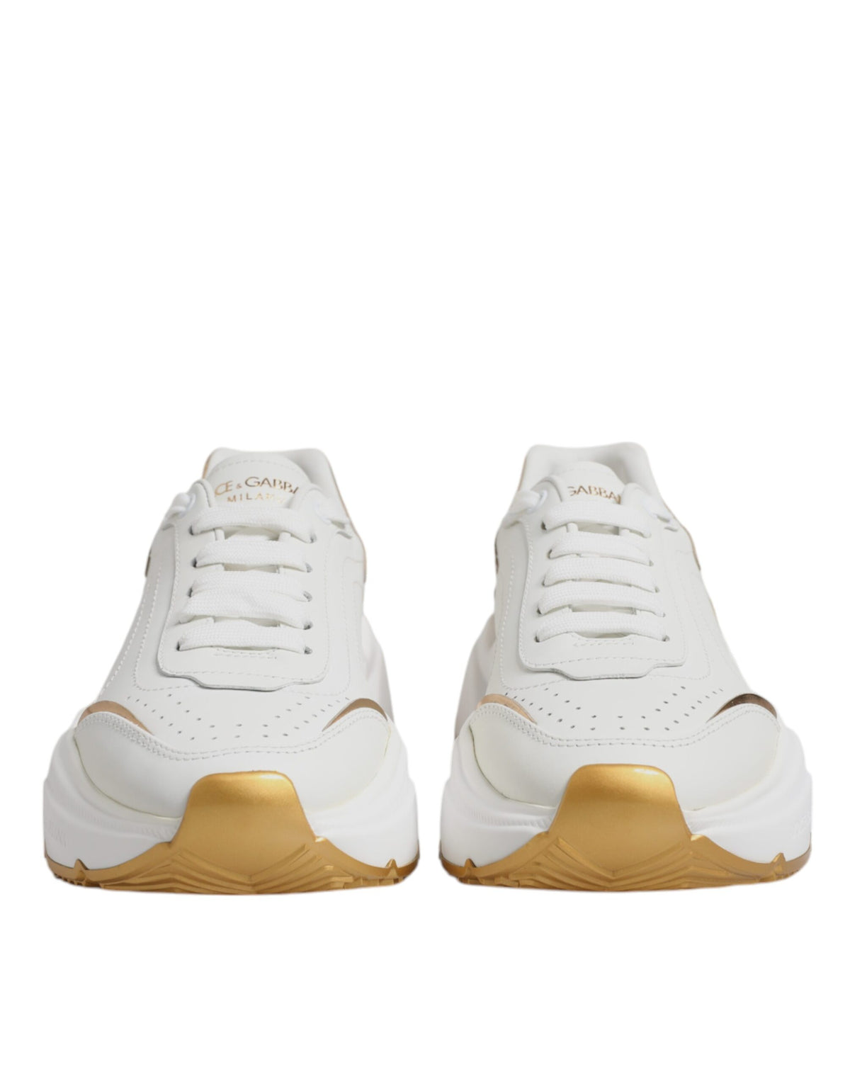 Dolce & Gabbana White Gold Daymaster Low Top Sneakers
