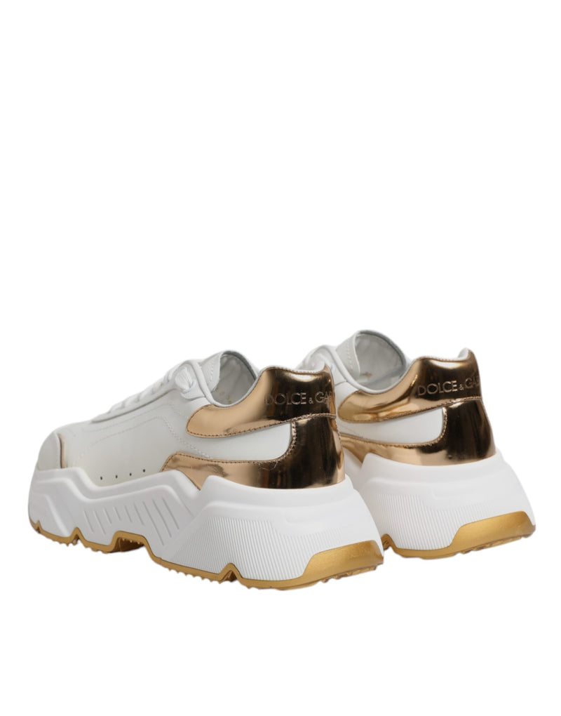 Dolce & Gabbana White Gold Daymaster Low Top Sneakers