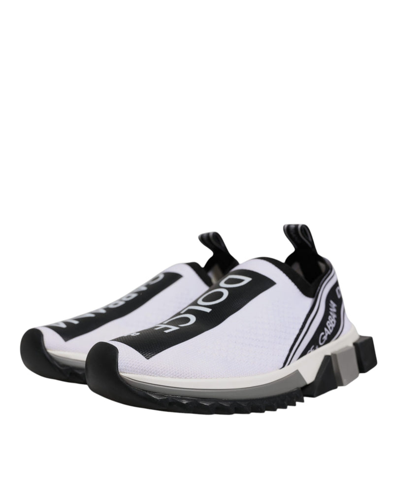 Dolce & Gabbana Black White Slip On Sorrento Sneakers