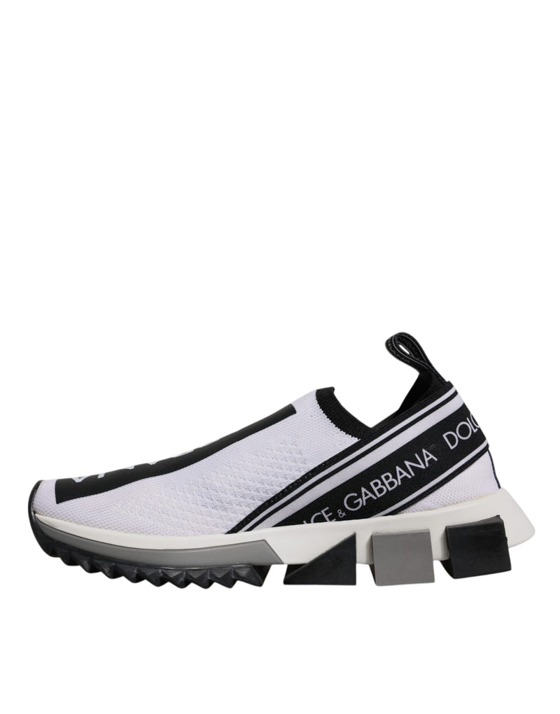 Dolce & Gabbana Black White Slip On Sorrento Sneakers