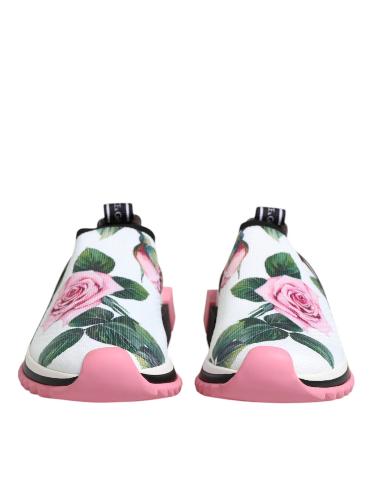 Dolce & Gabbana White Rose Print Sorrento Sneakers Shoes