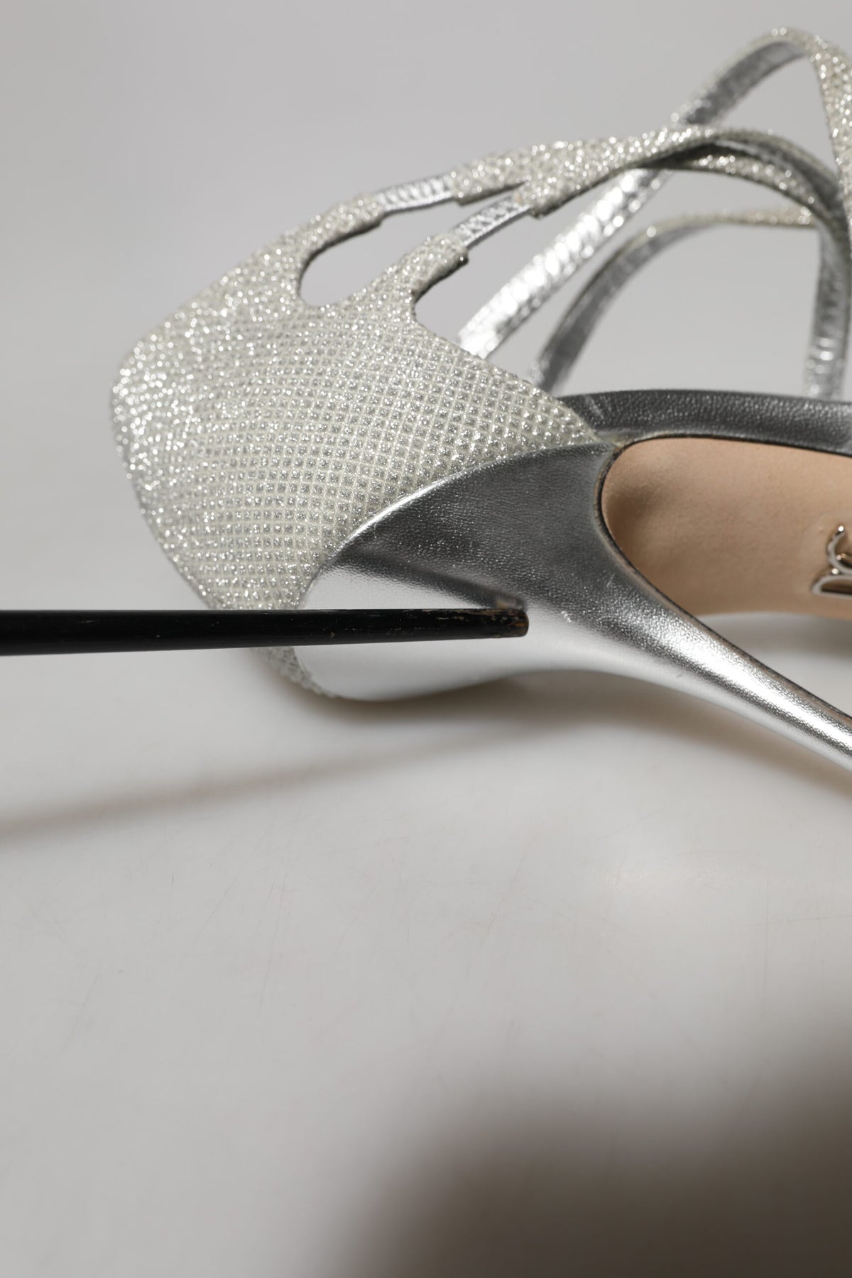 Dolce & Gabbana Sandales à Talons Argentés Shimmers
