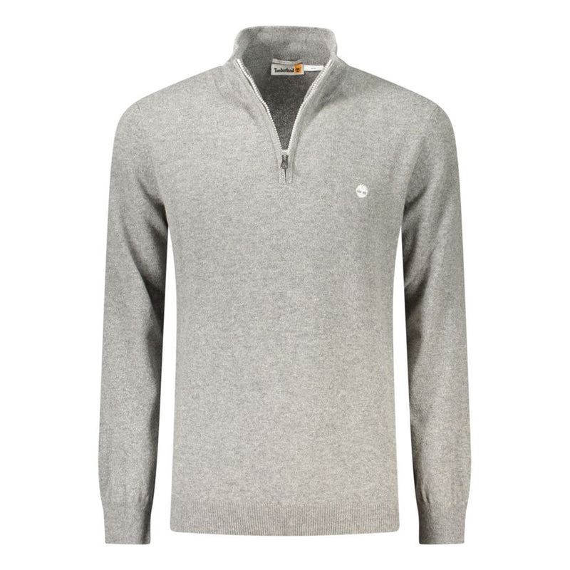 Timberland Grey Wool Men Sweater - Stylish Half Zip Design