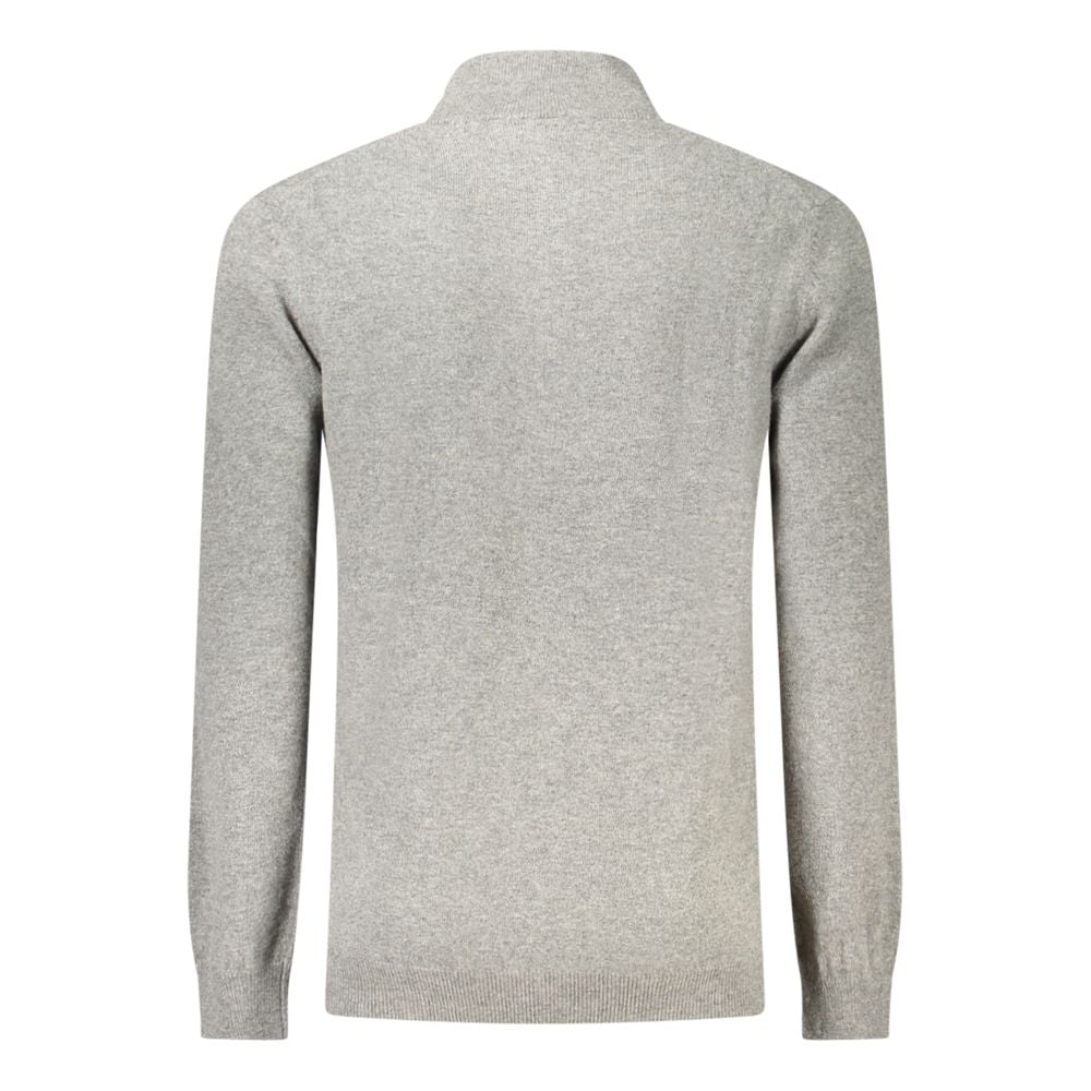 Timberland Grey Wool Men Sweater - Stylish Half Zip Design