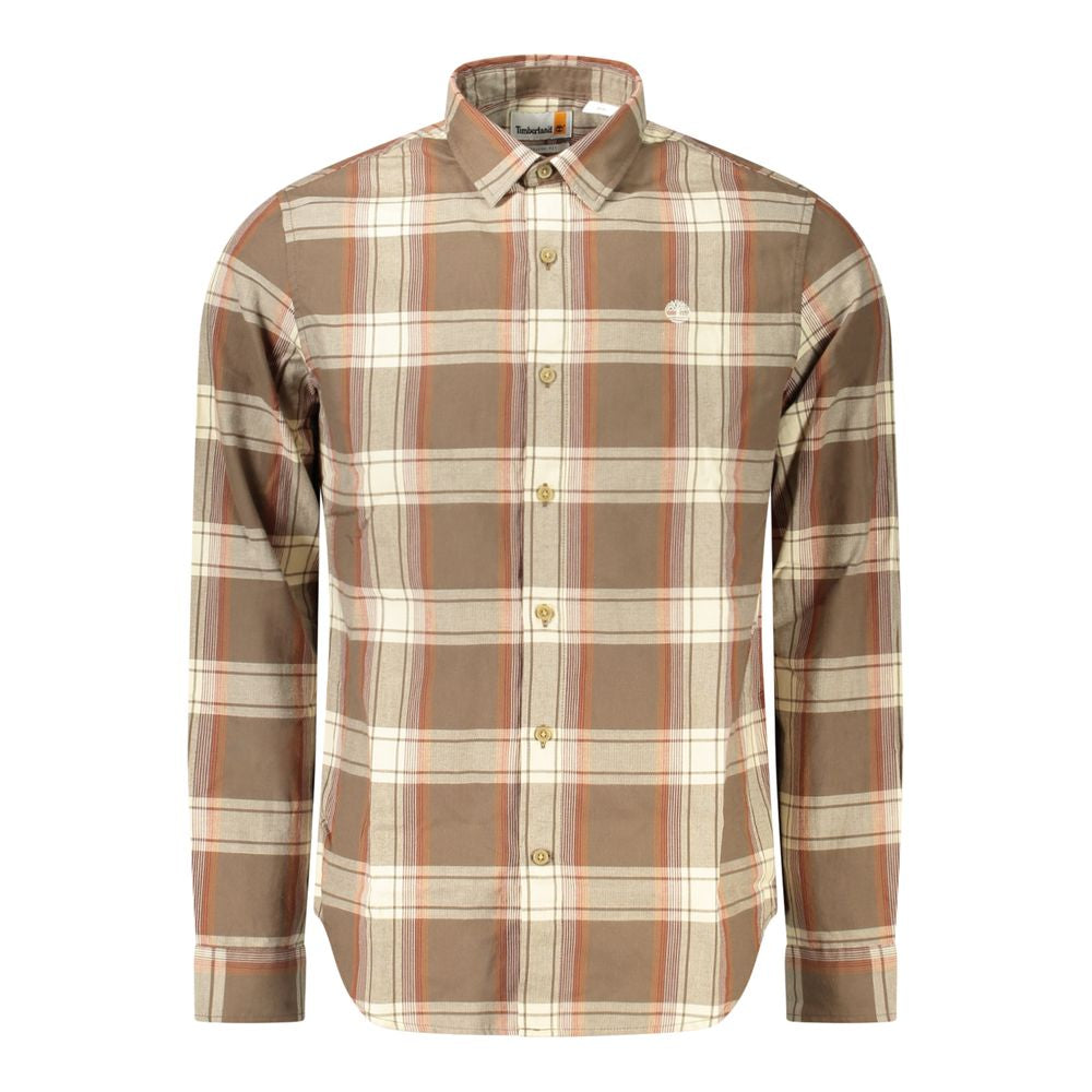 Chemise en Coton Marron Timberland pour Homme