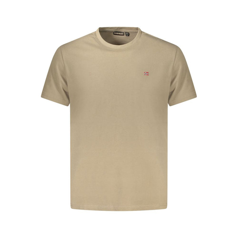 Napapijri Brown Cotton Men T-Shirt - Sustainable Fashion