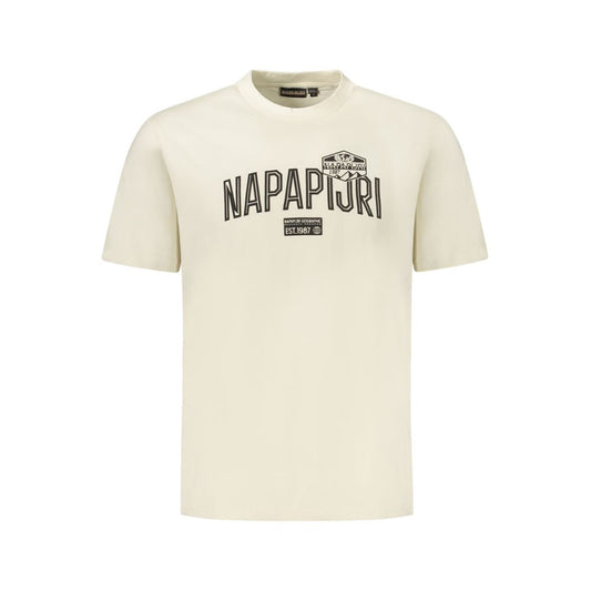 T-shirt homme en coton beige Napapijri