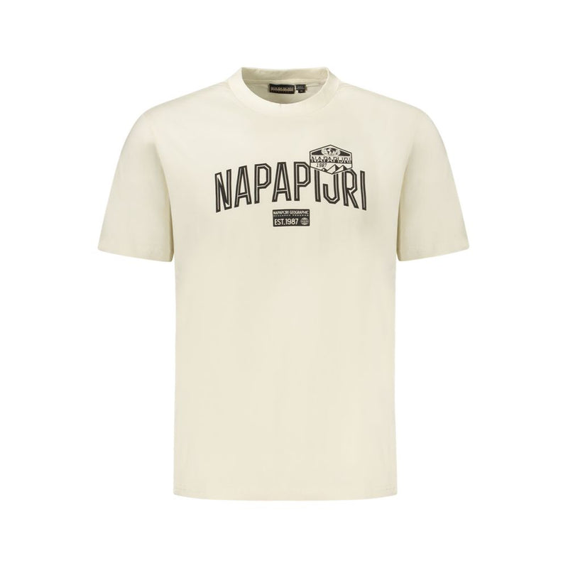 T-Shirt Napapijri Beige en Coton pour Homme