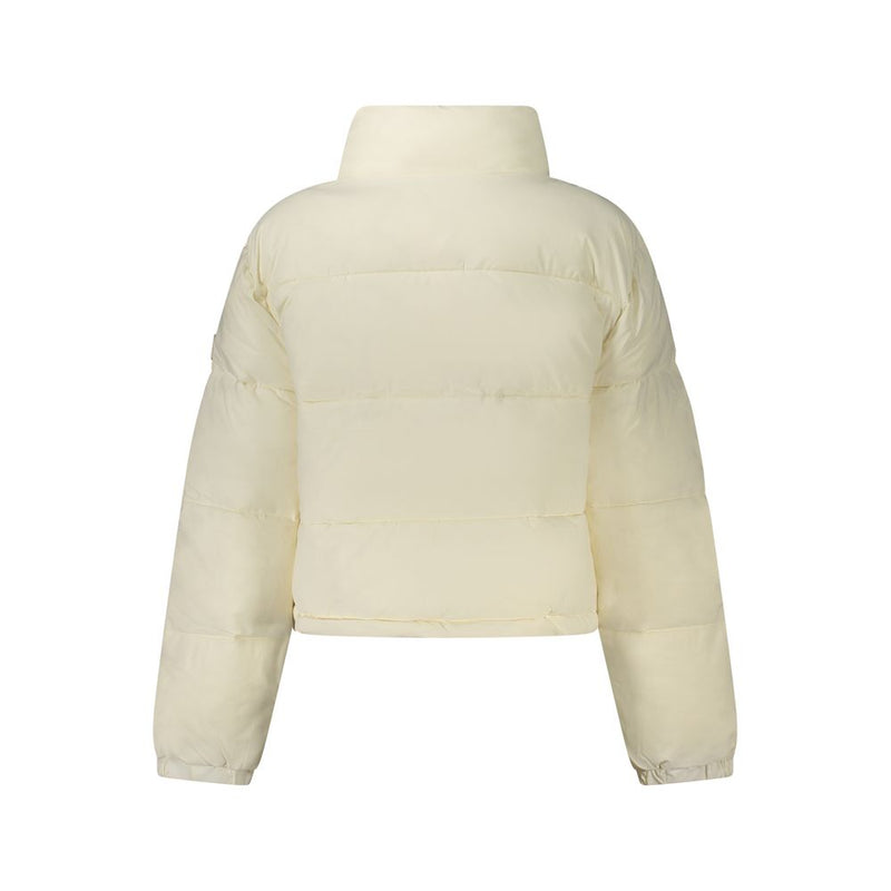 Guess Jeans Women's White Polyester Jacket - Eco-Friendly Style