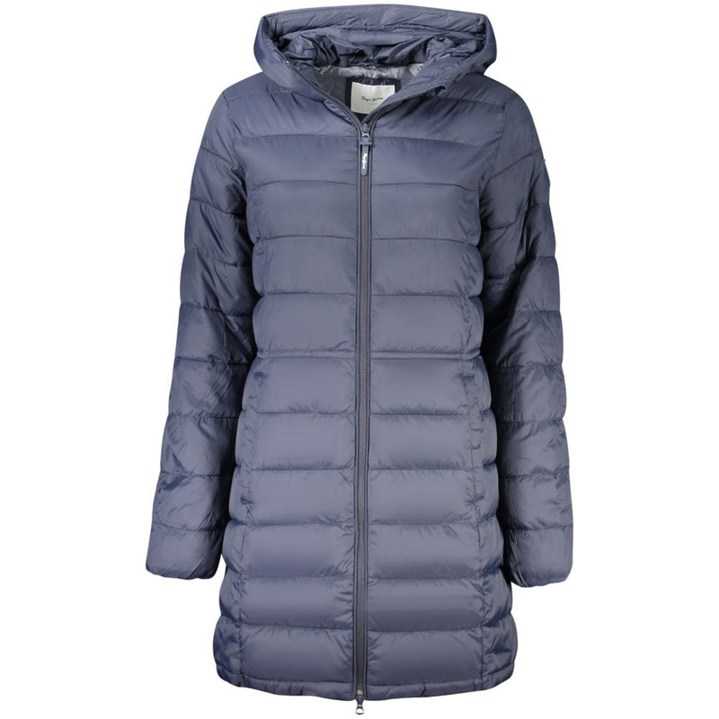 Pepe Jeans Sally Long Blue Polyamide Jacket for Women