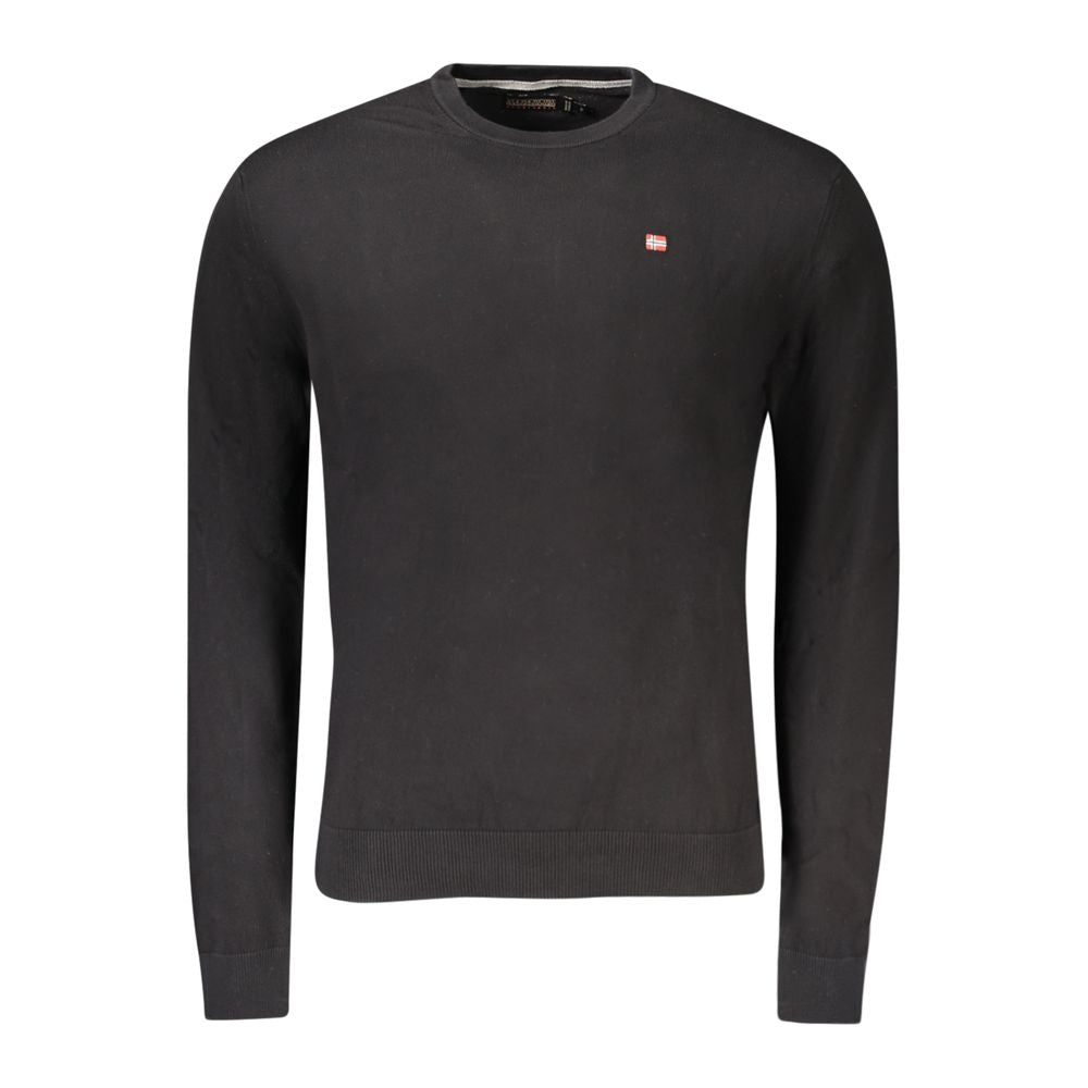 Napapijri Black Cotton Men Sweater - Stylish Comfort