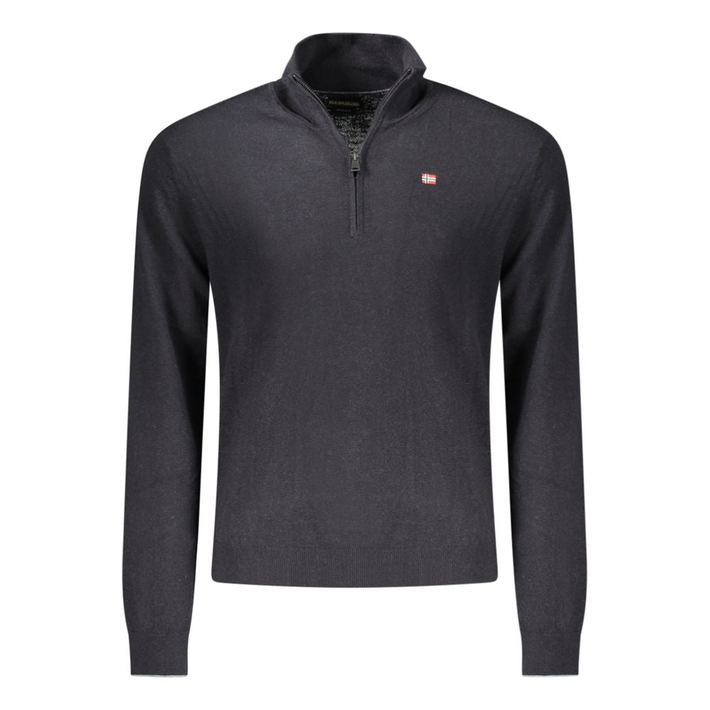 Napapijri Black Wool Men Sweater - Stylish Comfort
