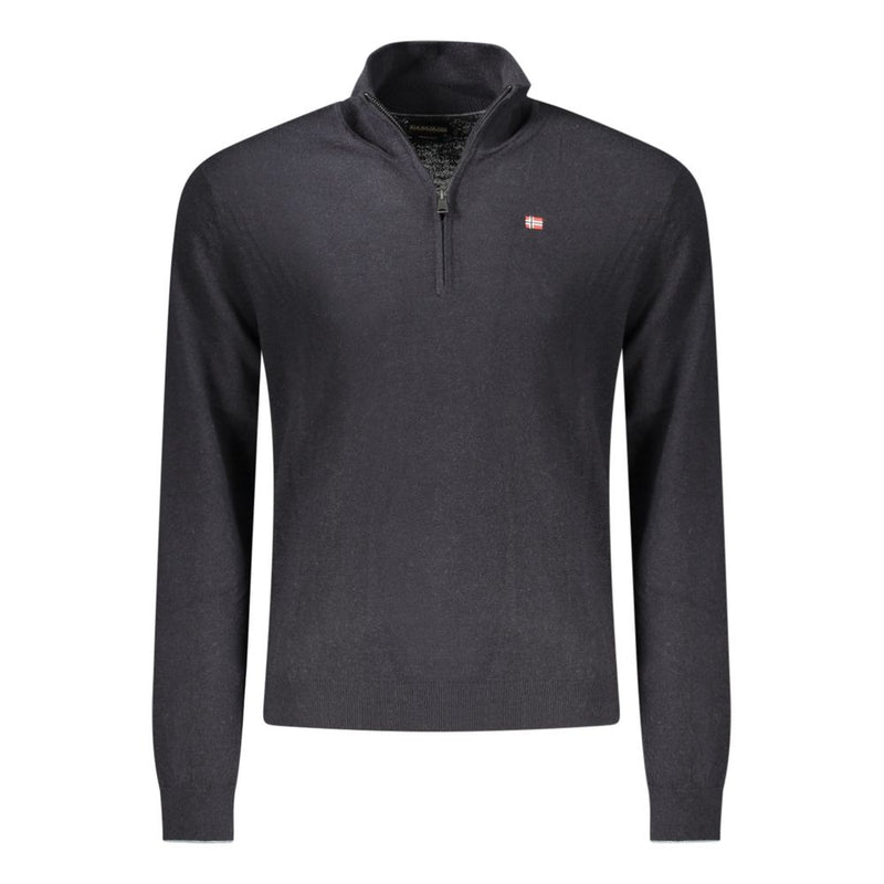 Napapijri Black Wool Men Sweater - Stylish Comfort