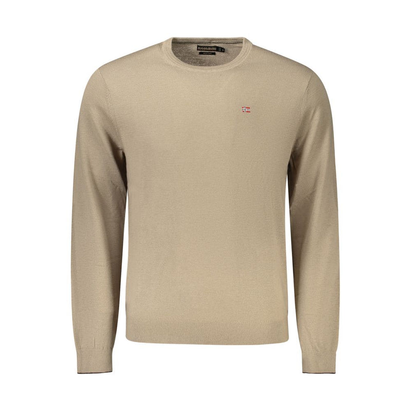 Napapijri Brown Wool Men Sweater - Stylish Comfort