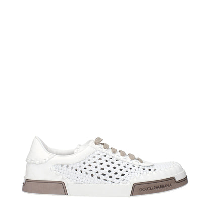 Baskets basses en cuir blanc Dolce &amp; Gabbana