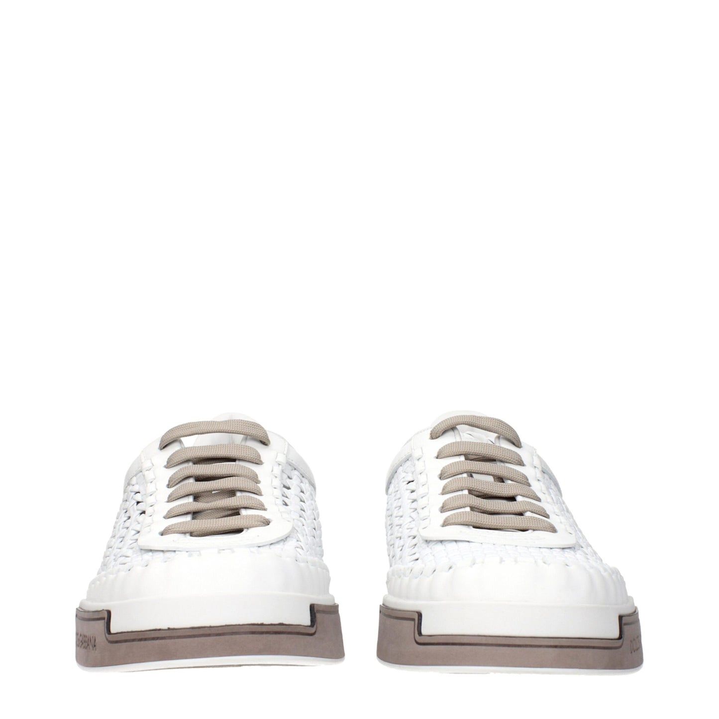 Baskets basses en cuir blanc Dolce &amp; Gabbana