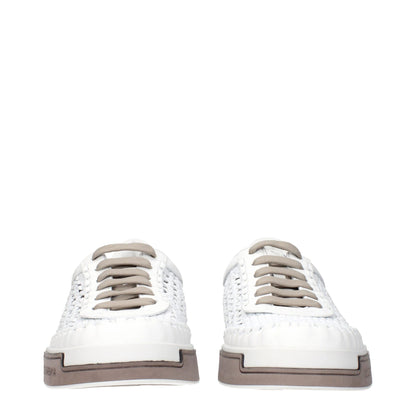 Baskets basses en cuir blanc Dolce &amp; Gabbana