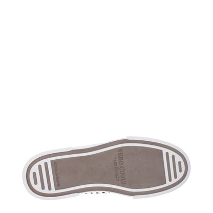 Baskets basses en cuir blanc Dolce &amp; Gabbana