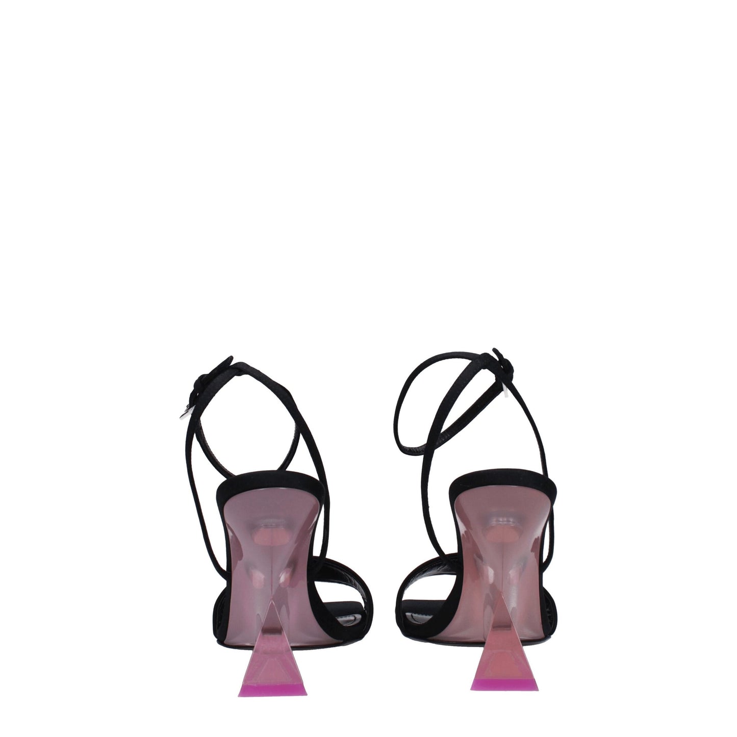 Les sandales à talons aiguilles en satin noir de The Attico