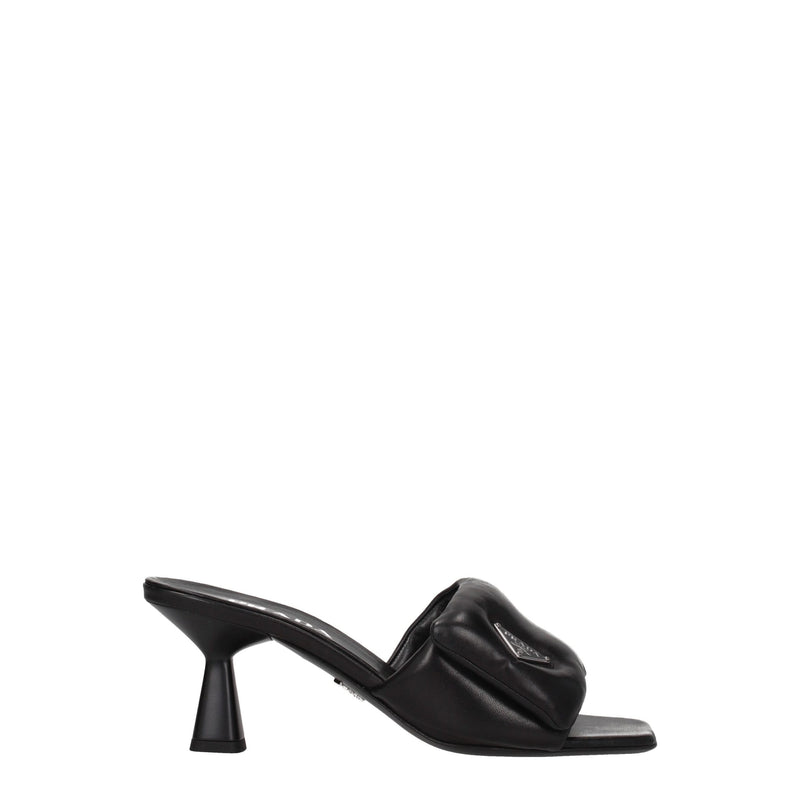 Prada Sandales à plateforme en cuir noir pour femmes - Élégance et confort