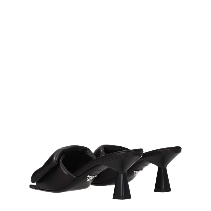 Prada Sandales à plateforme en cuir noir pour femmes - Élégance et confort