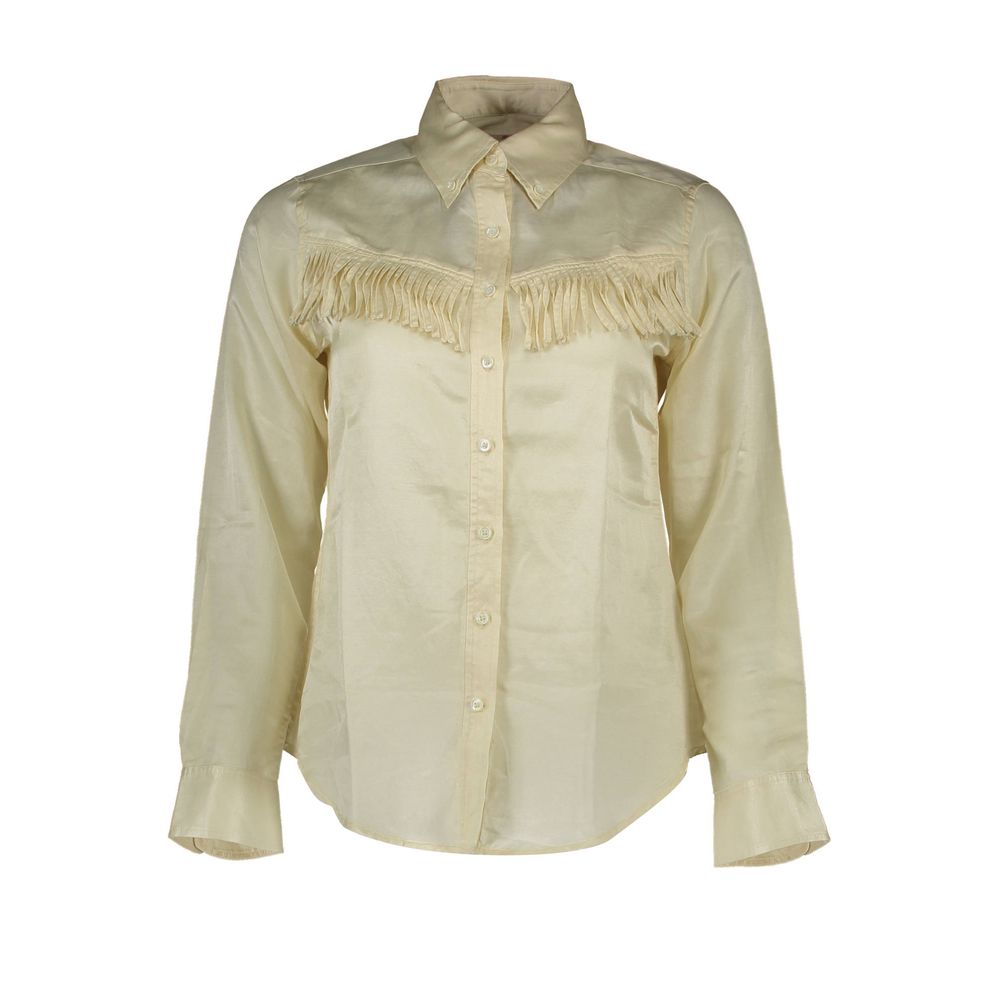 Gant Beige Cotton Shirt - Long Sleeve with Italian Collar