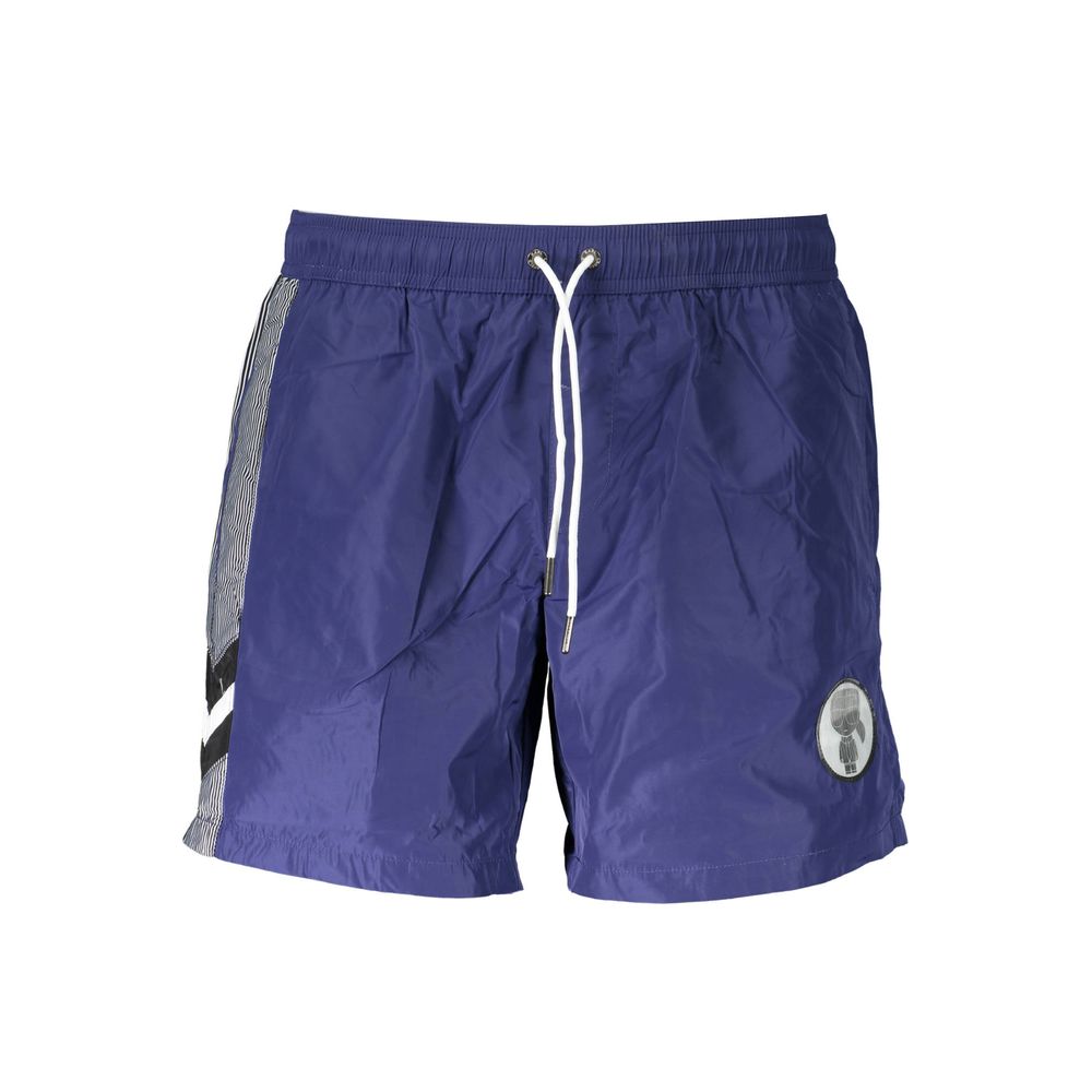 Karl Lagerfeld Blue Polyester Swimwear - Medium Sea Boxer