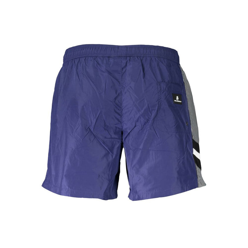 Karl Lagerfeld Blue Polyester Swimwear - Medium Sea Boxer