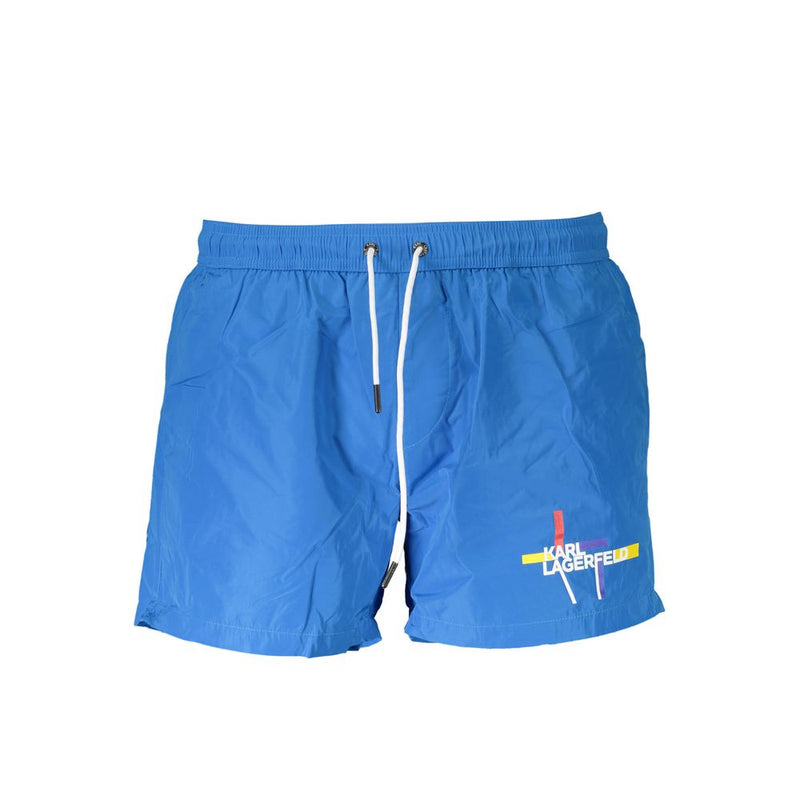 Karl Lagerfeld KA-5580-S Blue Polyester Swim Boxer Shorts