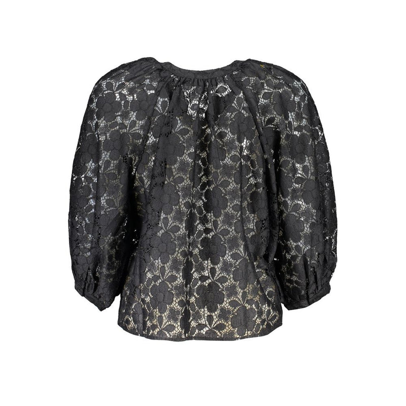 Desigual Black Polyester Shirt - Stylish Long Sleeve Top