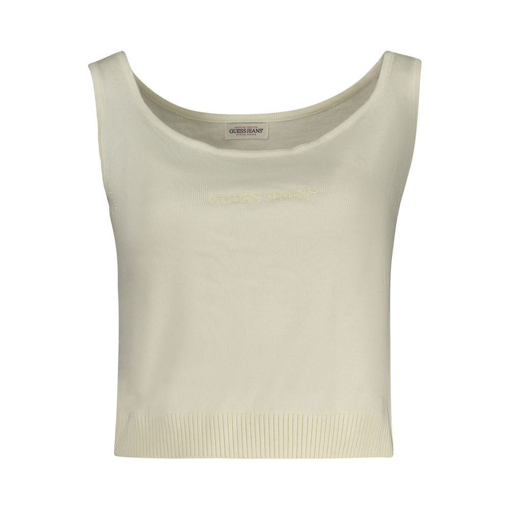 Guess Jeans Tank Top Femme Blanc en Polyester - Chic et Confortable