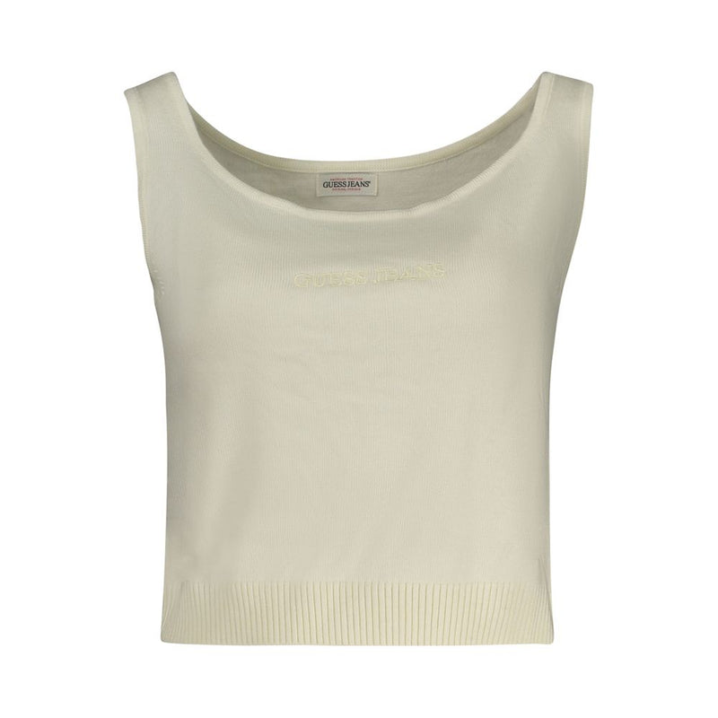 Guess Jeans Tank Top Femme Blanc en Polyester - Chic et Confortable