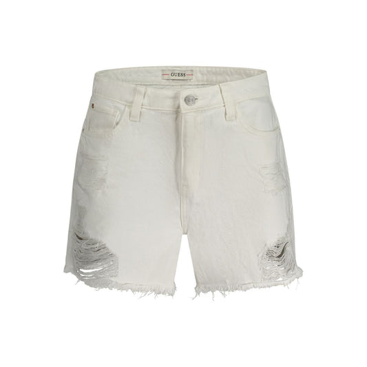 Guess Jeans Short en Coton Blanc pour Femmes