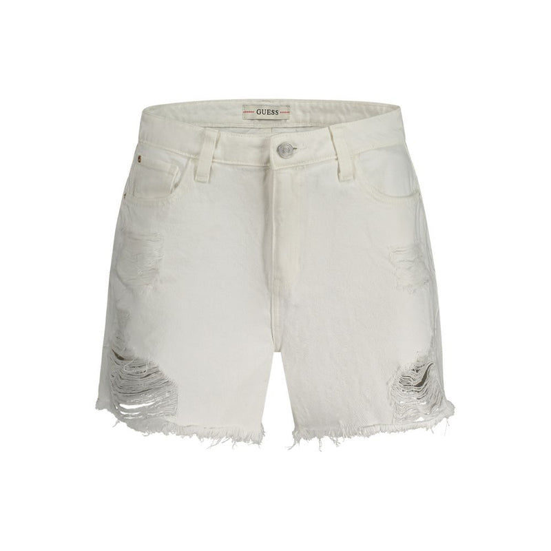 Guess Jeans W24 Shorts en Coton Blanc pour Femmes - Style Écologique