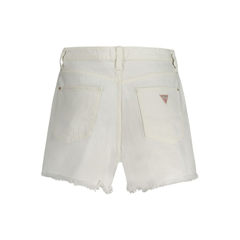 Guess Jeans W24 Shorts en Coton Blanc pour Femmes - Style Écologique