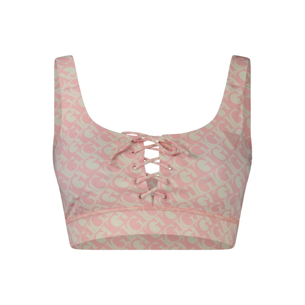 Guess Jeans Chemisier Rose en Polyester avec Bretelles Larges