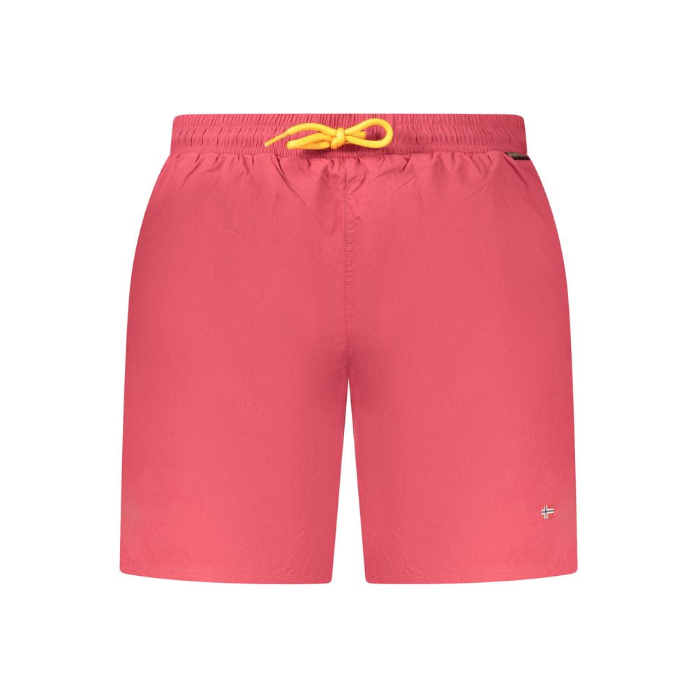 Napapijri Red Polyamide Swim Boxer Shorts for Men