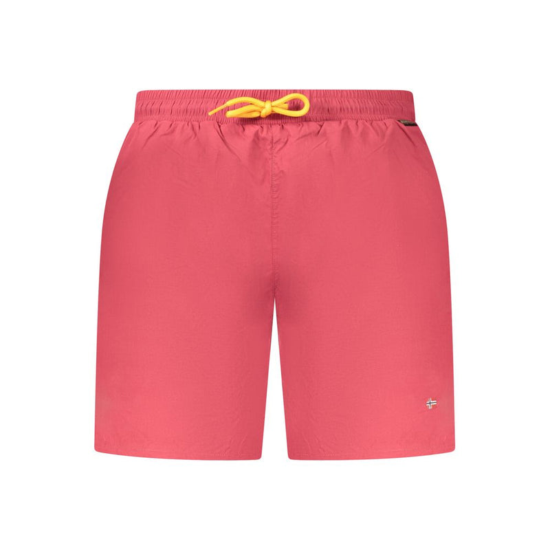 Napapijri Red Polyamide Swim Boxer Shorts for Men