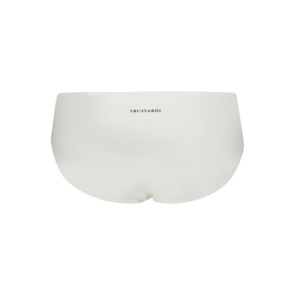 Trussardi White Elastane Swimwear - Men's Stylish Beach Briefs