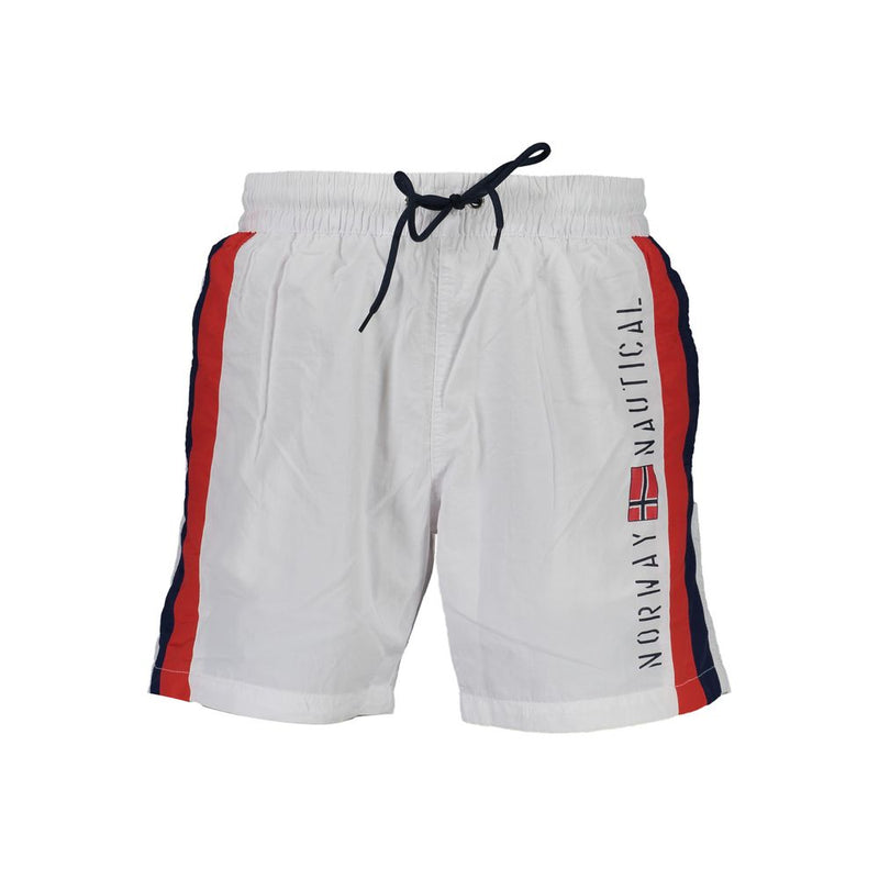Shorts de bain en polyamide blanc Norway 1963 pour hommes